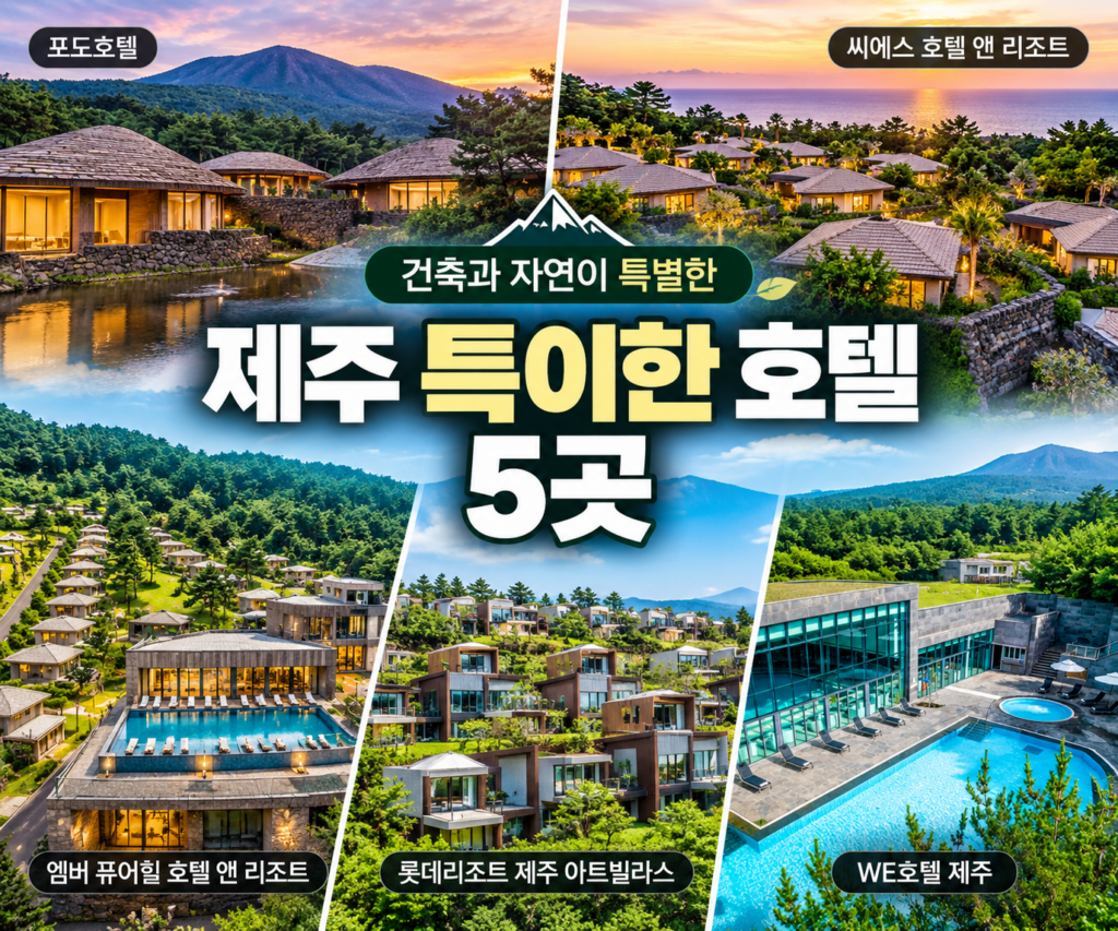 제주 이색 호텔 추천 5곳｜건축부터 숲·웰니스까지 특별한 제주 숙소
